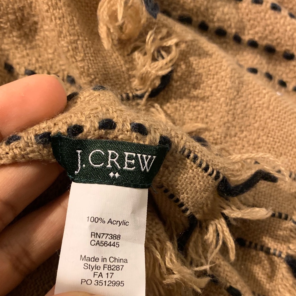 J. Crew Tan and Black Scarf